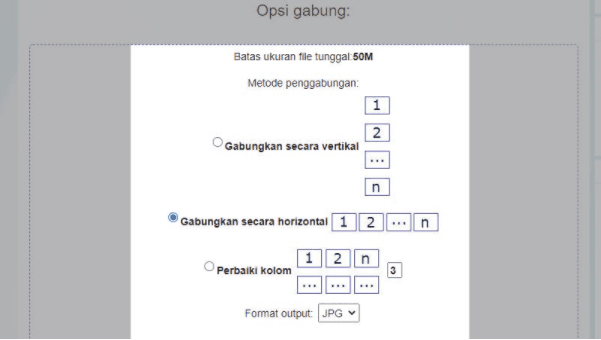 Lakukan pengaturan pada ‘Opsi gabung’