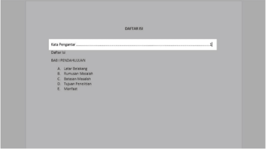 cara membuat titik-titik di daftar isi word 2010