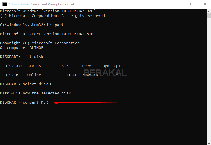 cara convert gpt ke mbr
