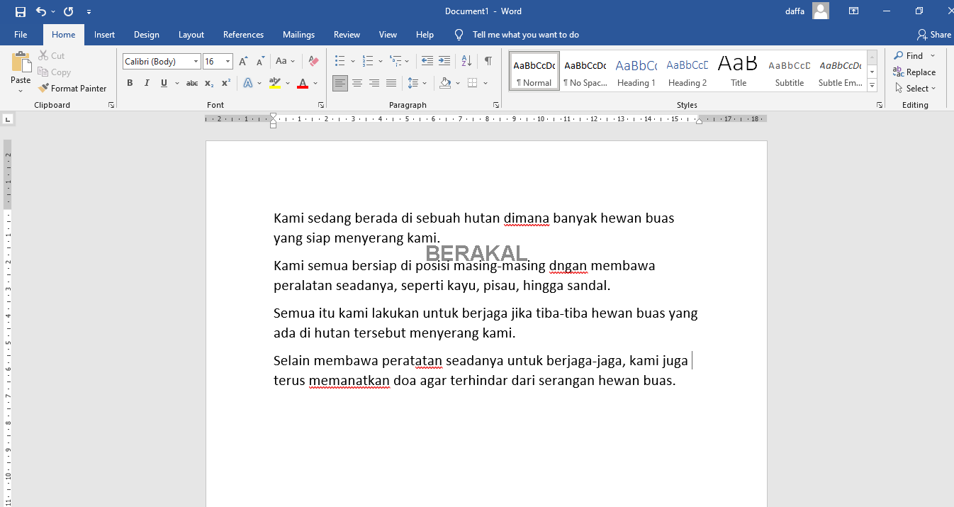 cara cek typo di microsoft word