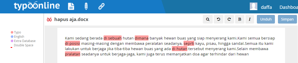 cara cek typo word online