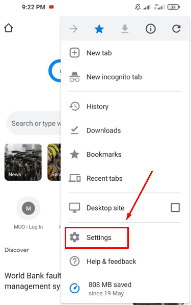 Setting google chrome