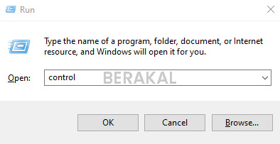 Buka Control Panel lewat Run