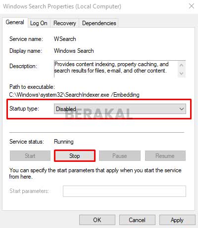 Disable Windows Search