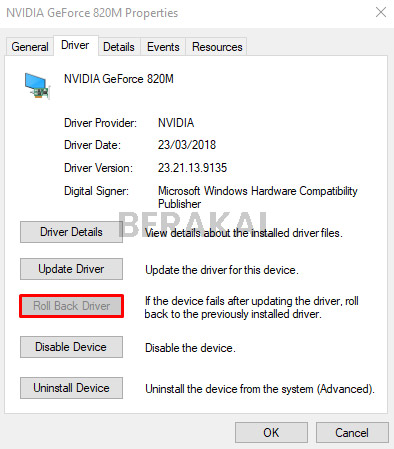 Driver VGA Error Code 43