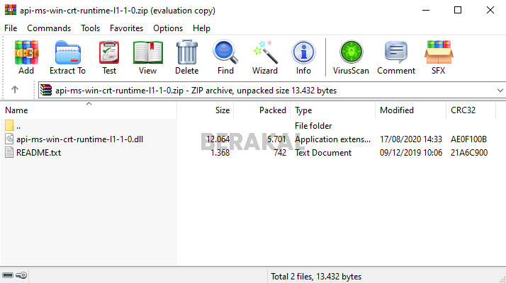 Ekstrak api-ms-win-crt-runtime-l1-1-0