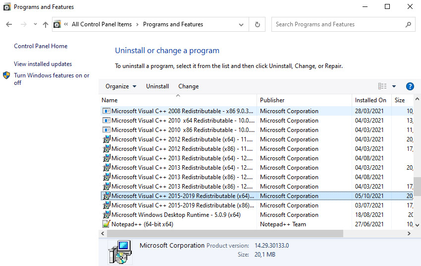 Microsoft Visual C++ 2015