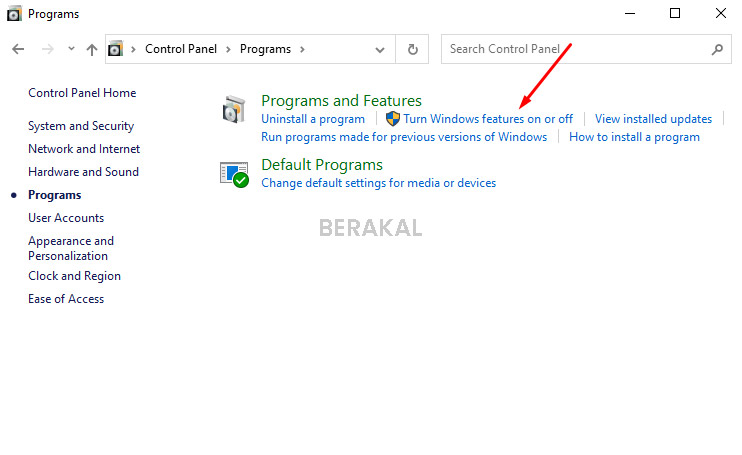 Turn Windows Features on or off