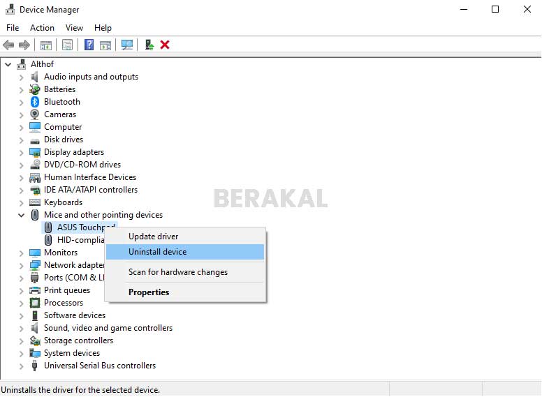 Uninstall Driver Touchpad Asus
