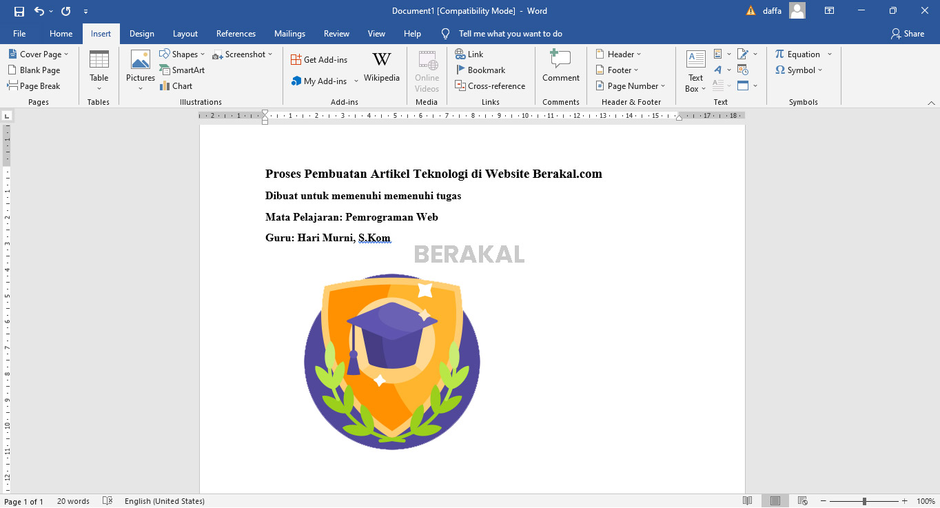 cara membuat cover makalah di microsoft word 2010