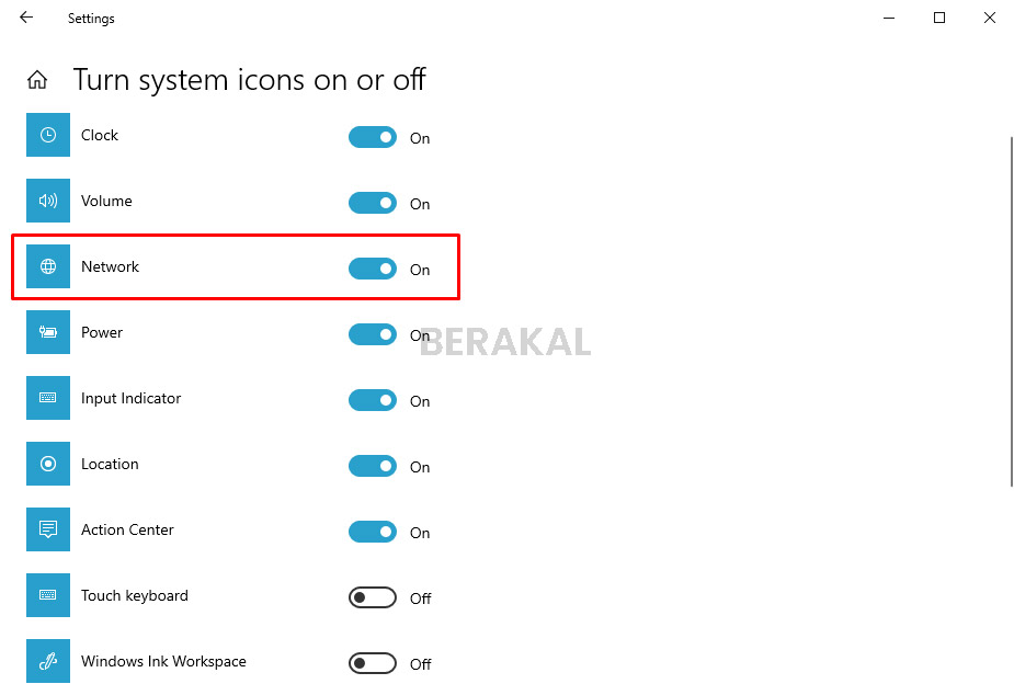 simbol wifi di laptop hilang