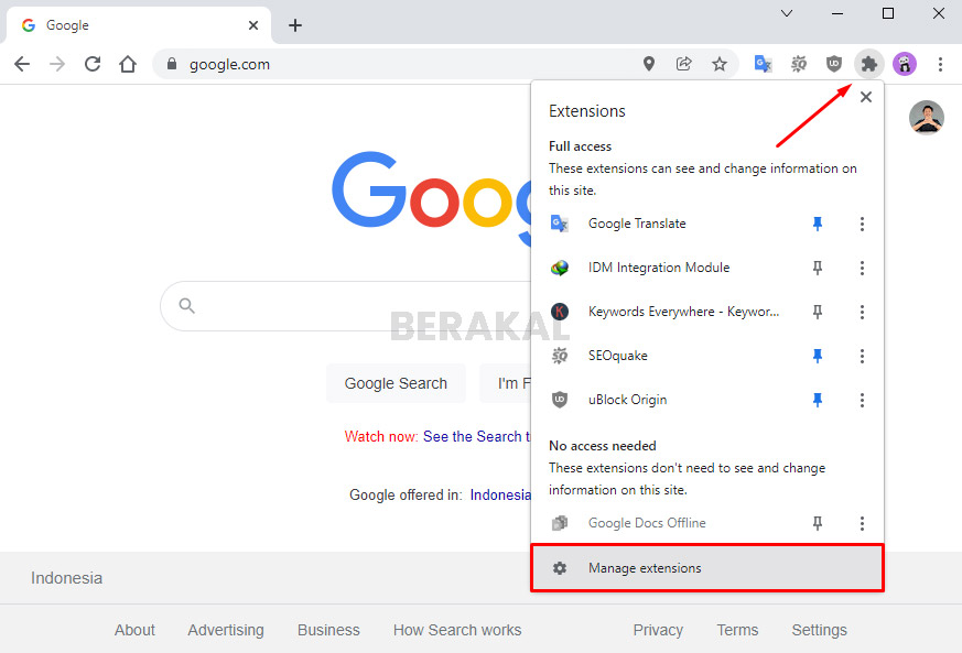 Manage Extensions Chrome