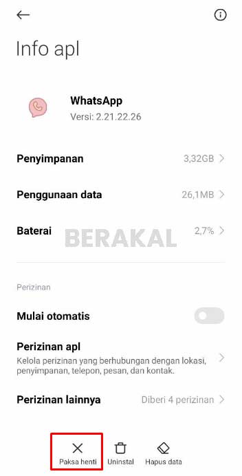 Paksa Berhenti WhatsApp