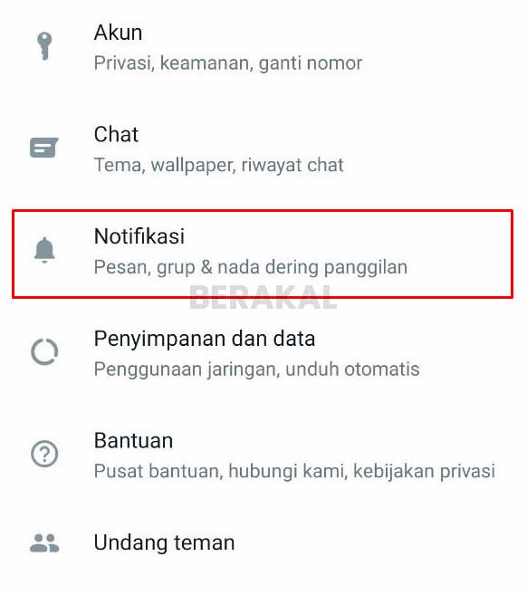 Setelan Notifikasi WhatsApp