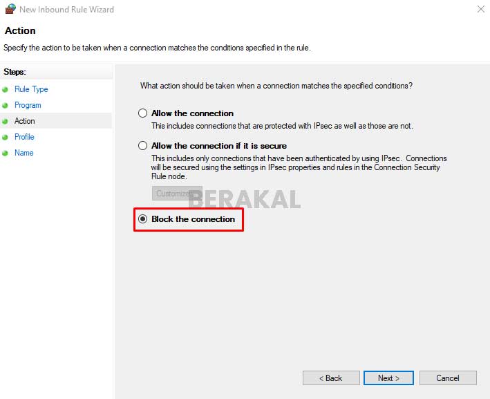 cara block program dengan firewall