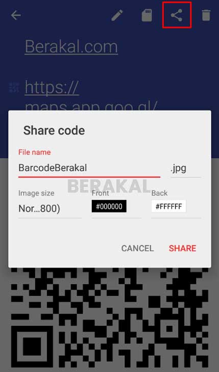 cara membuat barcode lokasi di HP