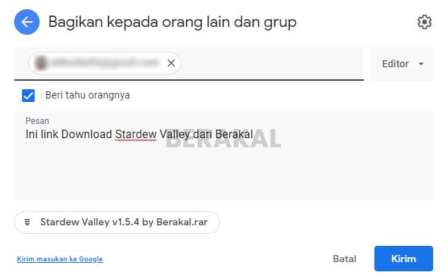 cara mengirim file ke link google drive orang lain