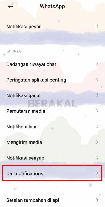 cara menonaktifkan notifikasi telepon WhatsApp