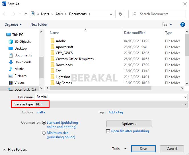 cara membuat file pdf di laptop