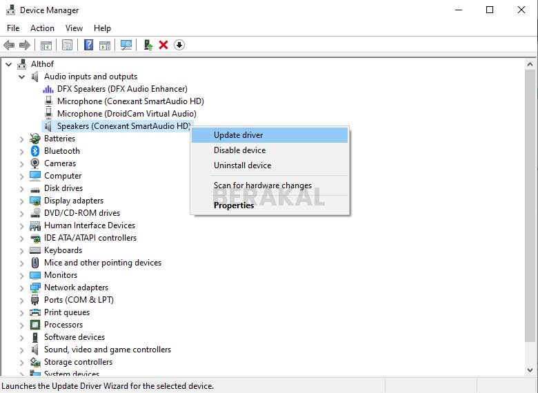 cara mengatasi no audio output device is installed