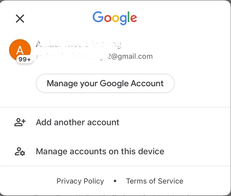 Apabila sudah, pilih Manage Your Google Account.