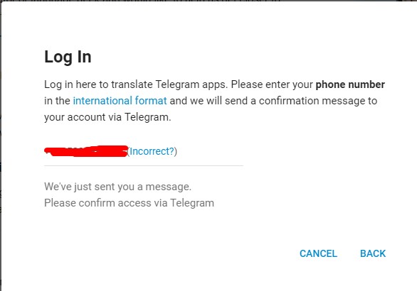 Ketik nomor telepon yang digunakan di Telegram.