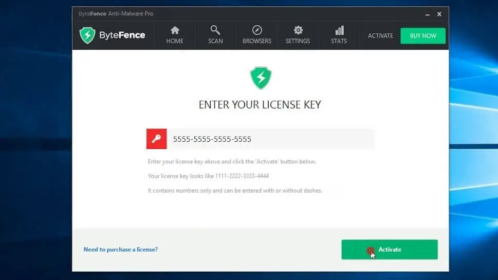 Kemudian, akan diarahkan kepada form pengisian enter your license key.