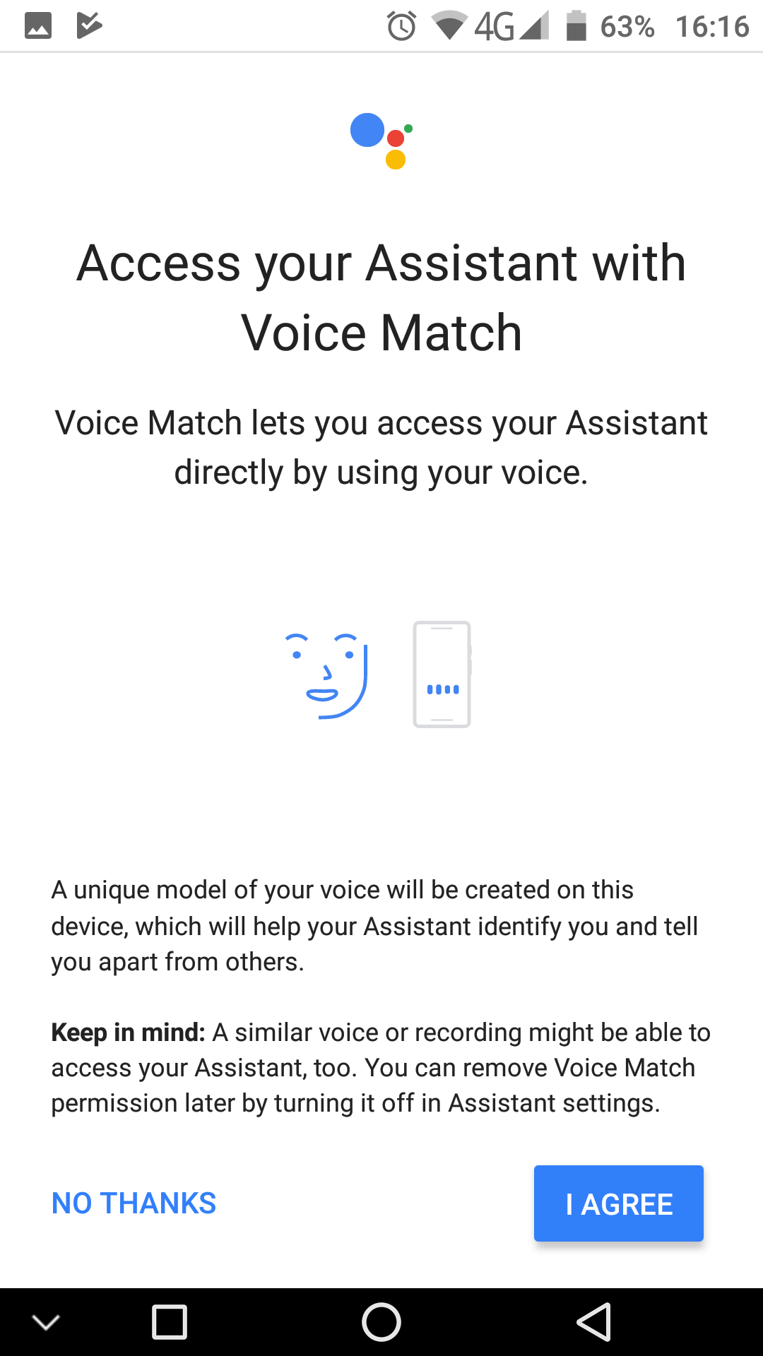 Pastikan terlebih dahulu bahwa Fitur Assistant Voice Match adalah aktif