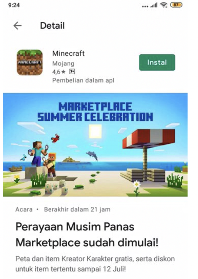 cara mendownload minecraft di google gratis