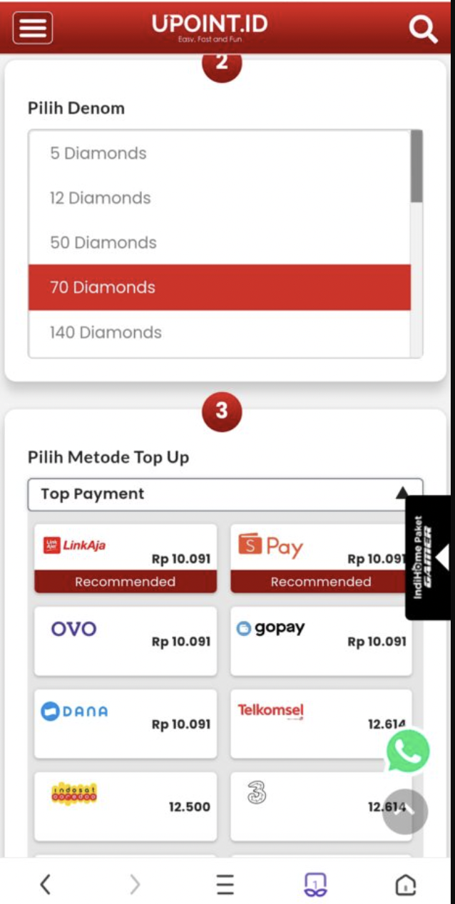 top up ff termurah